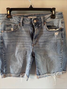 Sonoma Light Blue Distressed Denim Bermuda Shorts